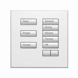 Lutron  Lutron Wired International seeTouch® Keypads – Non-Insert Style 8 Button with Raise/Lower - Arctic White