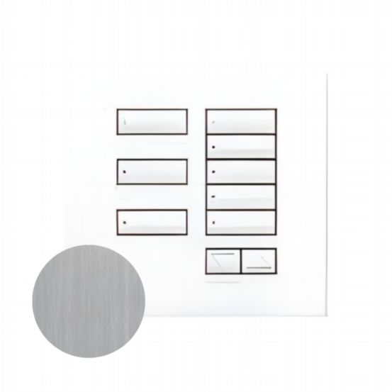 Lutron Wired International seeTouch® Keypads – Non-Insert Style 8 Button with Raise/Lower - Black Anodised