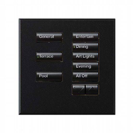 Lutron Wired International seeTouch® Keypads – Non-Insert Style 8 Button with Raise/Lower - Mica