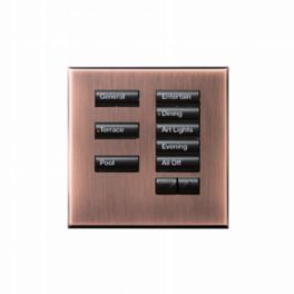 Lutron  Lutron Wired International seeTouch® Keypads – Non-Insert Style 8 Button with Raise/Lower - Antique Bronze