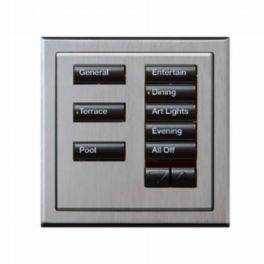 Lutron  Lutron Wired International seeTouch® Keypads – Insert Style 8 Button with Raise/Lower - Satin Chrome