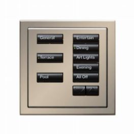 Lutron  Lutron Wired International seeTouch® Keypads – Insert Style 8 Button with Raise/Lower - Satin Nickel