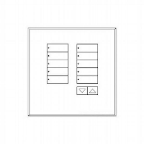 Lutron seeTouch 10 Button with Raise/Lower Faceplate – Clear White Glass