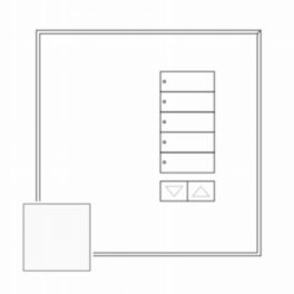 Lutron  Lutron seeTouch® Glass Faceplate – Architectural International Frameless Style 5 Button with Raise/Lower - Clear White Glass