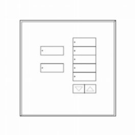Lutron  Lutron seeTouchR 7 Button with Raise/Lower Glass Faceplate – Clear White Glass