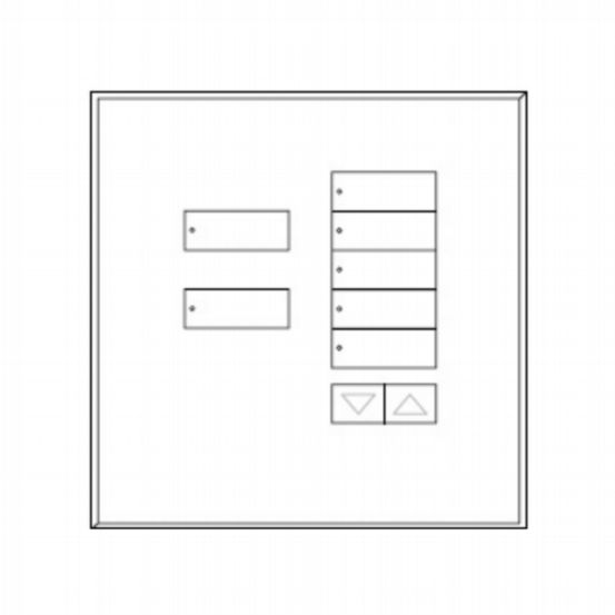 Lutron seeTouchR 7 Button with Raise/Lower Glass Faceplate – Clear White Glass