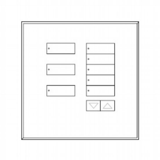 Lutron seeTouchR 8 Button with Raise/Lower Glass Faceplate – Clear White Glass