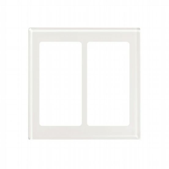 Lutron Pico Wireless Faceplate – Double Opening (Clear White Glass)