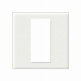 Lutron  Lutron Palladiom Square Style 1-Column Faceplate – Clear Glass with White Back