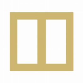 Lutron  Lutron Palladiom Square Style 2-Column Faceplate – Bright Brass