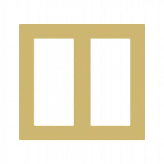 Lutron Palladiom Square Style 2-Column Faceplate – Bright Brass