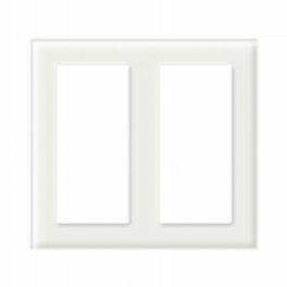 Lutron  Lutron Palladiom Square Style 2-Column Faceplate – Clear White Glass