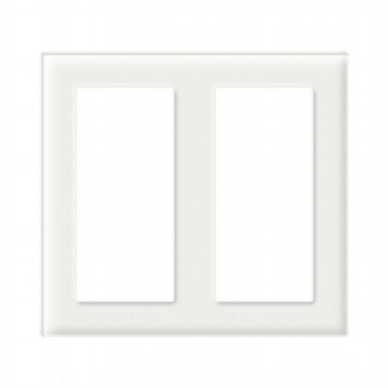 Lutron Palladiom Square Style 2-Column Faceplate – Clear White Glass