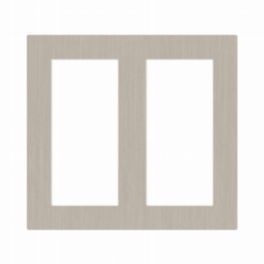 Lutron  Lutron Palladiom Square Style 2-Column Faceplate – Satin Nickel