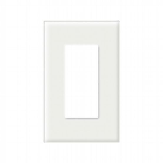 Lutron Palladiom USA Style 1-Column Faceplate – Clear White Glass