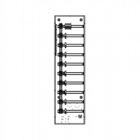 Lutron HomeWorks DIN Panel – 64” 3 Phase with 10A MCB Breakers (9 × 4A + 1 × 4S Module Space)