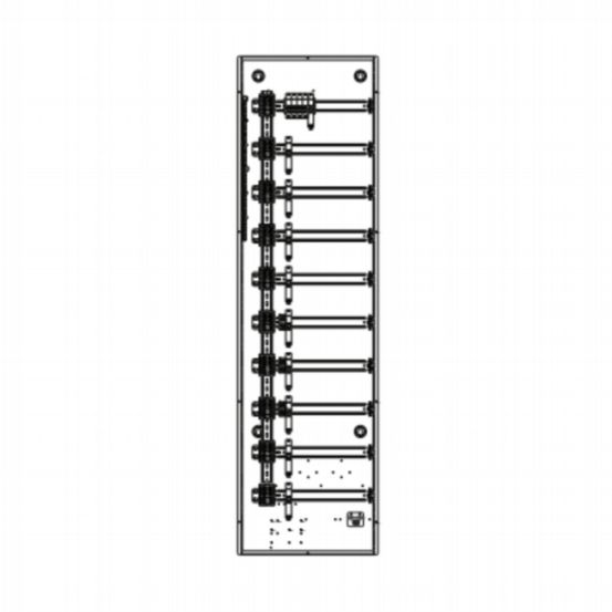 Lutron HomeWorks DIN Panel (64”, 3 Phase, 10A RCBO Breakers, No Low Voltage Section)