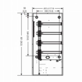 Lutron  Lutron HomeWorks DIN Panel (36” Rough-In, Low Voltage Section, Feed Through Only)