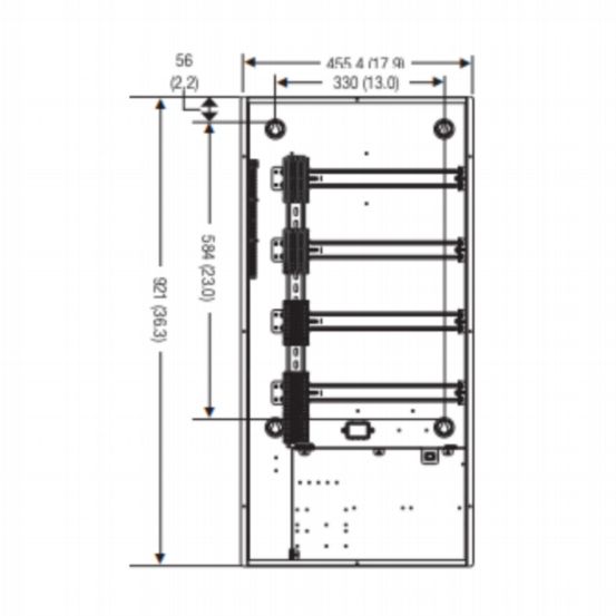 Lutron HomeWorks DIN Panel (36” Rough-In, Low Voltage Section, Feed Through Only)