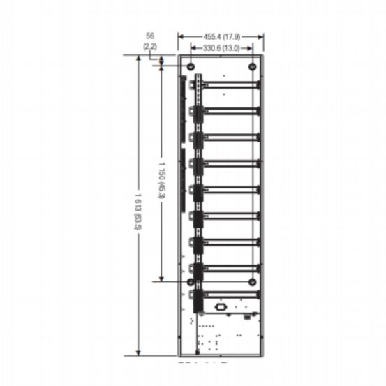 Lutron HomeWorks DIN Panel (64” Rough-In, Low Voltage Section, Feed Through Only)