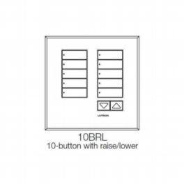 Lutron  Grafik Eye QS IntL Seetouch QS Non-Insert 10 Button Raise/Lower Keypad Satin Nickel