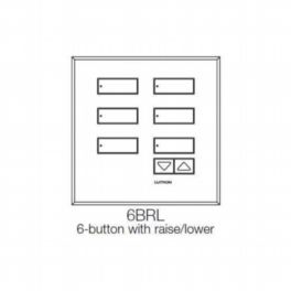 Lutron  Grafik Eye QS IntL Seetouch QS Non-Insert 6 Button Raise/Lower Keypad Satin Nickel