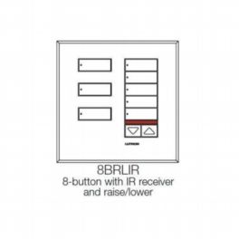 Lutron  Grafik Eye QS IntL Seetouch QS Non-Insert 8 Button Raise/Lower & IR Keypad - Satin Chrome