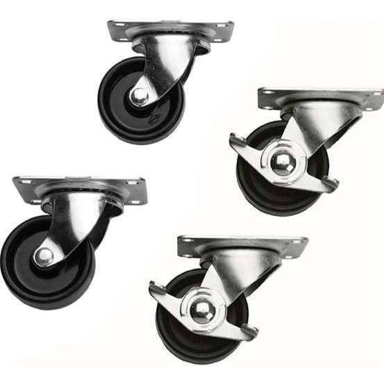 Casters, Slim 5 Series, Locking/Fine Floor