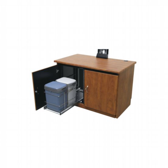 Middle Atlantic C5 Credenza Wastebasket – Dual Bin Pull-Out Recycling System