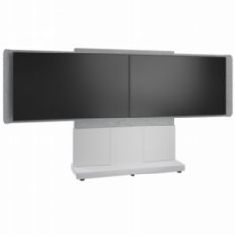 Middle Atlantic Middle Atlantic Forum™ Free-Standing 66” (3-Bay) Display Stand – Light Finish, for Dual 50”–55” Displays