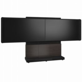 Middle Atlantic Middle Atlantic Forum™ Free-Standing Display Stand – 66" 3-Bay – For Dual 56"–65" Displays – Dark Finish