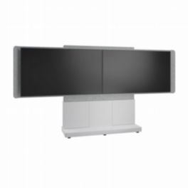Middle Atlantic Middle Atlantic Forum™ Free-Standing Display Stand – 66" 3-Bay – For Dual 66"–75" Displays – Light Finish