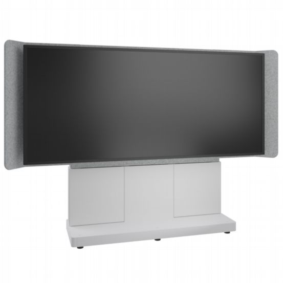 Middle Atlantic Forum™ Free-Standing 66” (3-Bay) Display Stand – Light Finish, for 105” 21:9 Ultra-Wide Display