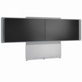 Middle Atlantic Middle Atlantic Forum™ Floor-to-Wall Mounted Display Stand – 66" 3-Bay – For Dual 56"–65" Displays – Light Finish