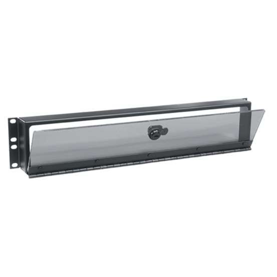 Security Cover, 2 RU, Hinged Plexi