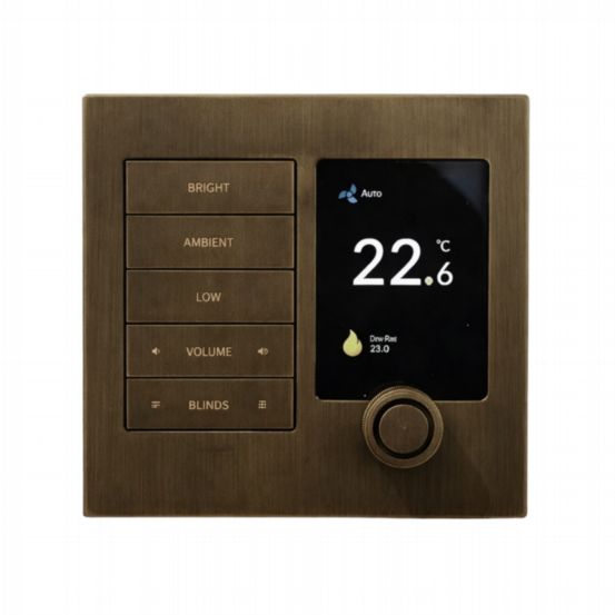 Polar Bear Design Zentium Crestron Horizon Face Plate Kit – Aged Brass