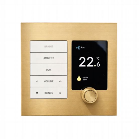 Polar Bear Design Zentium Crestron Horizon Face Plate Kit – Bright Unlacquered Brass (Including Digital Crown)