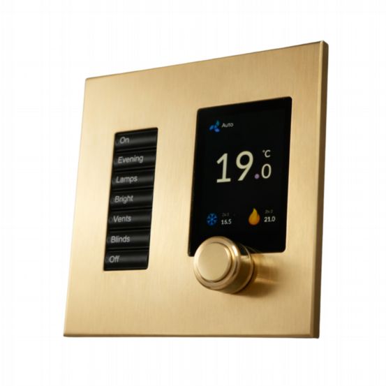 Polar Bear Design Zentium Lutron US SeeTouch Faceplate Kit – Bright Unlacquered Brass