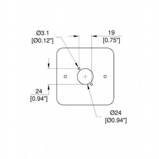 Penn Elcom D/Plate Single White punched for 1 x XLR Rounded Corners