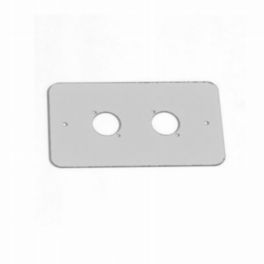 Penn Elcom Penn Elcom Double Gang Plate Punched for 2 x XLR Rounded Corners Silver