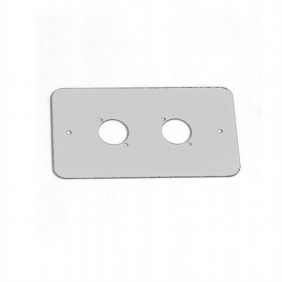 Penn Elcom Double Gang Plate Punched for 2 x XLR Rounded Corners Silver