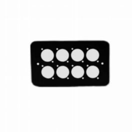 Penn Elcom Penn Elcom Double Gang Box Black Front Panel for 8 x D-Series Connectors (Rounded Corners)