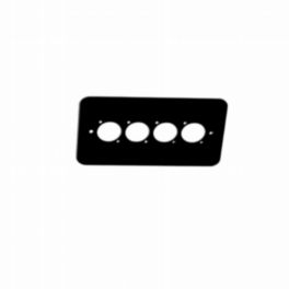 Penn Elcom Penn Elcom Double Gang Plate Black Punched for 4 x XLR Rounded Corners