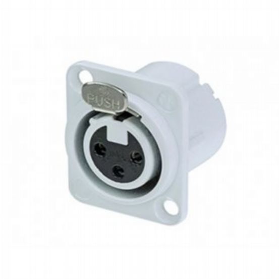 Penn Elcom XLR 3 Pin Female Chassis DLX Series NC3FD-LX White NC3FDLX-WT