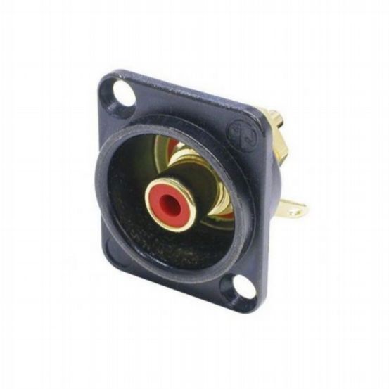 Penn Elcom Phono Chassis Socket Red Solder Terminals Black Shell NF2D-B-2
