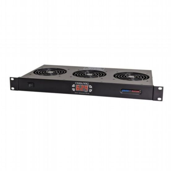 Penn Elcom 1U Thermostatically Controlled Quiet Rack Fan Tray (Fahrenheit)
