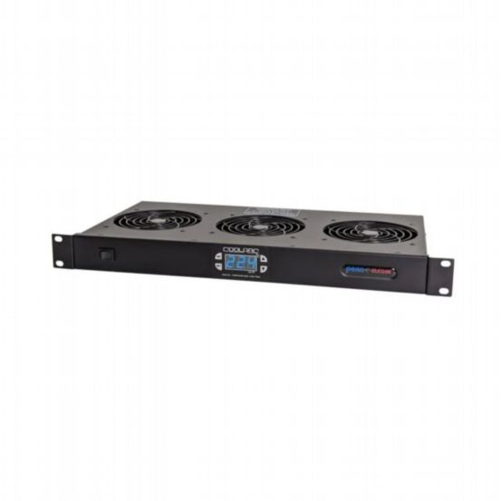 Penn Elcom 1U Thermostatically Controlled Quiet Rack Fan Tray (Celsius)