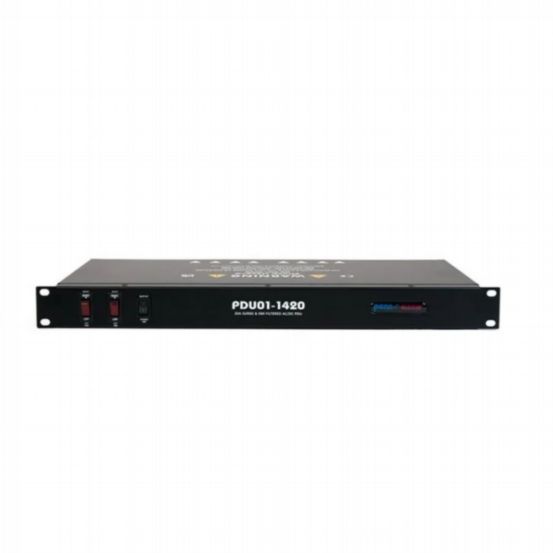 Penn Elcom 1U Rack Mount PDU with Surge Protection & EMI Filter (AC/DC Distribution)