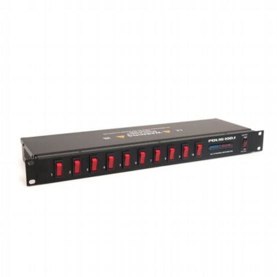Penn Elcom 1U 10-Channel Type E/F Rack Mount Power Distribution Unit (16A, C20 Input)