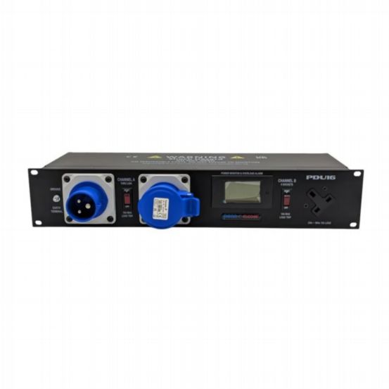 Penn Elcom 2U 16 Amp Rack Mount PDU with Power Monitor – Pair of C-Form Sockets